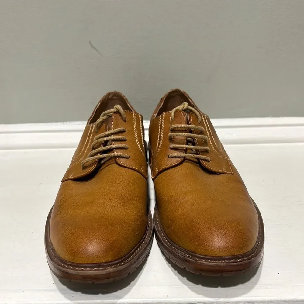Men's Perry Ellis Tan Leather “Sterling” Business Casual Loafer-size 12
